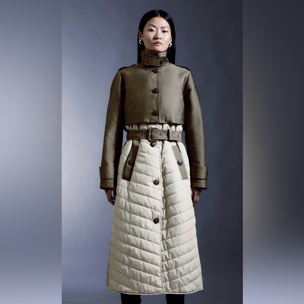 Karen Millen Quilted Trench Coat with Belt